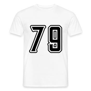 79 Zahl Symbol - Männer T-Shirt - Weiß - Vorne - AI Model Male 178 dark (178cm)