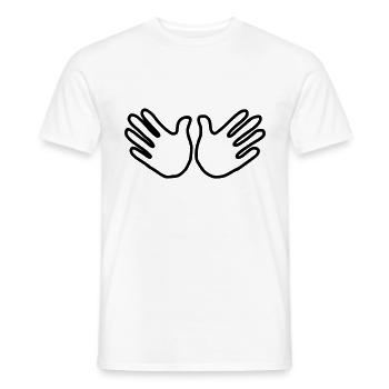 Emoji Hand offen Skizze schwarz - Männer T-Shirt - Weiß - Vorne - AI Model Male 178 dark (178cm)