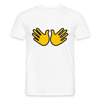 Emoji Hand offen Skizze Farbe - Männer T-Shirt - Weiß - Vorne - AI Model Male 178 dark (178cm)