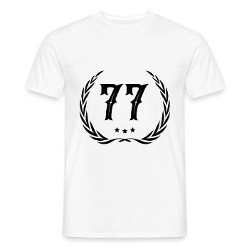 77 Number wreath - Men's T-Shirt - white - Front - AI Model Male 178 dark (178cm)