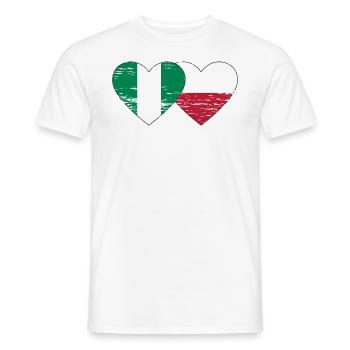 Nigeria Poland flag heart used - Men's T-Shirt - white - Front - AI Model Male 178 dark (178cm)