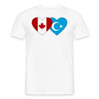 Drapeau ouïghour du Canada Cœur - T-shirt homme - blanc - Devant - AI Model Male 178 dark (178cm)