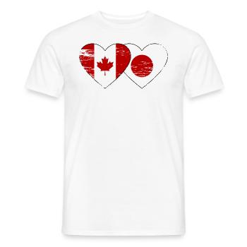 Canada Japon Drapeau Coeur Utilisé - T-shirt homme - blanc - Devant - AI Model Male 178 dark (178cm)