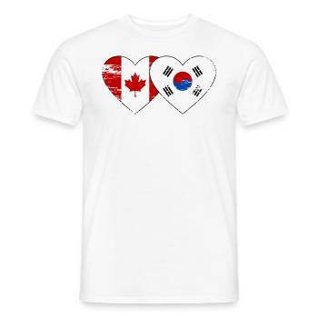 Canada Corée du Sud Drapeau Coeur Utilisé - T-shirt homme - blanc - Devant - AI Model Male 178 dark (178cm)