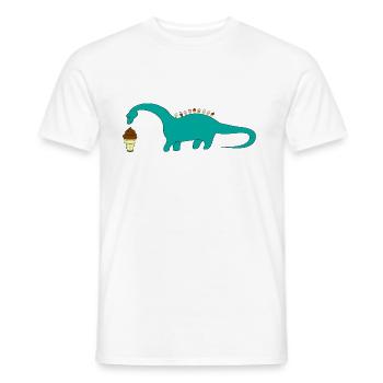 Dino Ice Cream Chocolate Dinosaur Vanilla - Men's T-Shirt - white - Front - AI Model Male 178 dark (178cm)