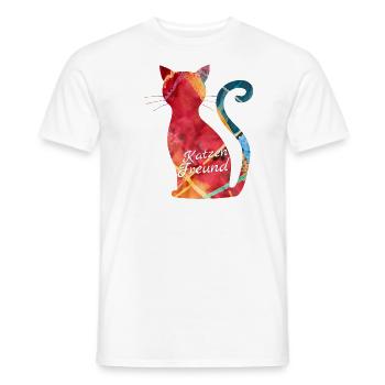 Katzen Katze Katzenfreund - Männer T-Shirt - Weiß - Vorne - AI Model Male 178 dark (178cm)