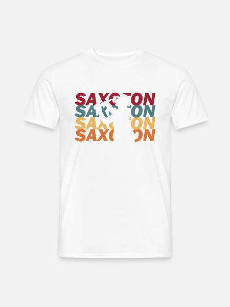 Saxophon - Männer T-Shirt - Weiß