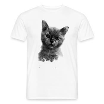 motif de chat - T-shirt homme - blanc - Devant - AI Model Male 178 dark (178cm)