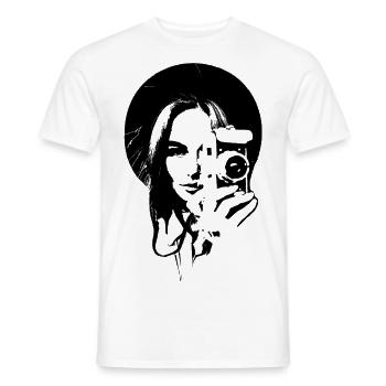 Photo photographer photography design woman love love - Men's T-Shirt - white - Front - AI Model Male 178 dark (178cm)