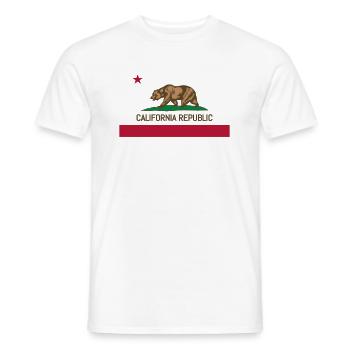 Kalifonische Flagge Cali Geschenk Souvenir - Männer T-Shirt - Weiß - Vorne - AI Model Male 178 dark (178cm)