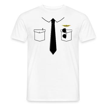 Pilot Suit Tie - Joke - Men's T-Shirt - white - Front - AI Model Male 178 dark (178cm)