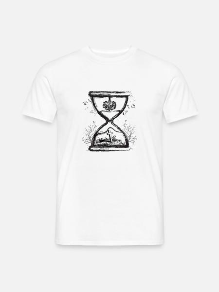 Leben und Tod, Leben Sanduhr - Zeit T-Shirt - Männer T-Shirt - Weiß