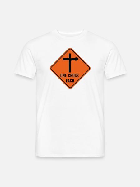 Kreuzigungszeichen je ein Kreuz - Männer T-Shirt - Weiß