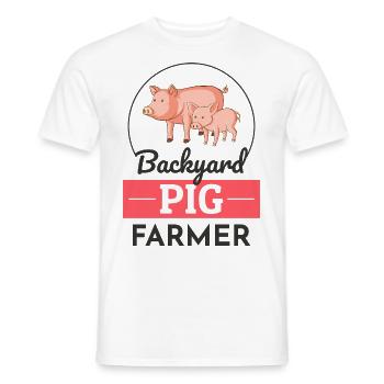 Backyard Pig Farmer Animal Farming Farm Funny - Men's T-Shirt - white - Front - AI Model Male 178 dark (178cm)