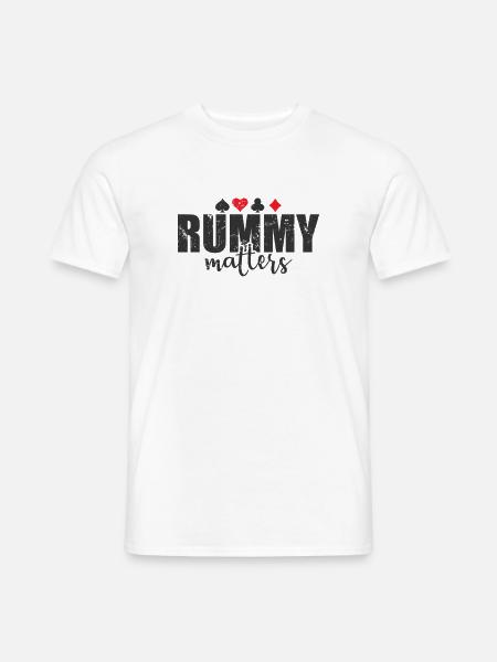 Rummy matters Hobby Kartenspiel Romme - Männer T-Shirt - Weiß