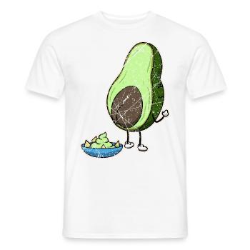 Vegan Vegetarian Avocado Sauce Dip I Gift - Men's T-Shirt - white - Front - AI Model Male 178 dark (178cm)