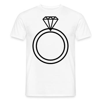 Diamond Ring Marriage Proposal Engagement - Men's T-Shirt - white - Front - AI Model Male 178 dark (178cm)