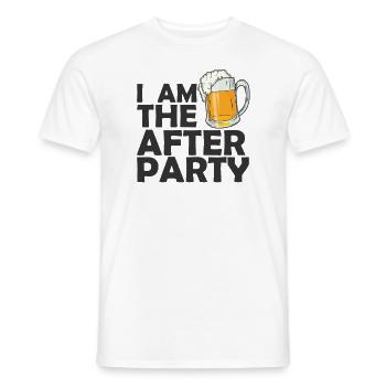 Ik ben de after Party Celebrations Dance Music - Heren T-shirt - wit - Voor - AI Model Male 178 dark (178cm)