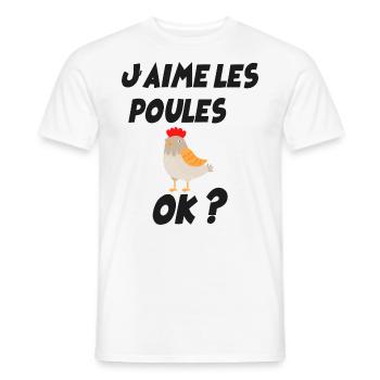 Mes Poules Ma Passion Idée Cadeau Ferme - T-shirt homme - blanc - Devant - AI Model Male 178 dark (178cm)
