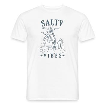Salty Vibes Surfing Water Sports - Men's T-Shirt - white - Front - AI Model Male 178 dark (178cm)