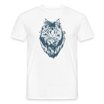 Maine Coon Cat Pet Cat Fur - Men's T-Shirt - white - Front - AI Model Male 178 dark (178cm)