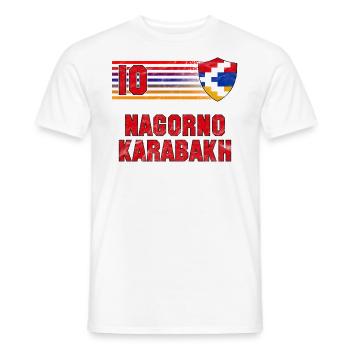 Équipe du Haut-Karabagh de football - T-shirt homme - blanc - Devant - AI Model Male 178 dark (178cm)