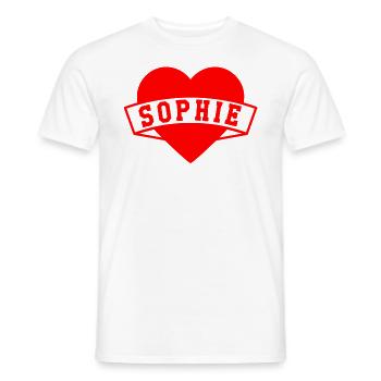Sophie Herzen - Men's T-Shirt - white - Front - AI Model Male 178 dark (178cm)
