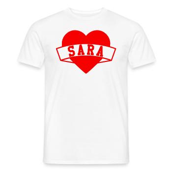 Sara Herzen - Men's T-Shirt - white - Front - AI Model Male 178 dark (178cm)