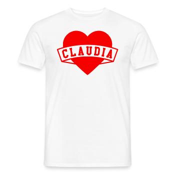 Claudia Herzen - Men's T-Shirt - white - Front - AI Model Male 178 dark (178cm)