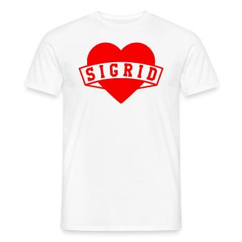 Sigrid Herzen - Men's T-Shirt - white - Front - AI Model Male 178 dark (178cm)