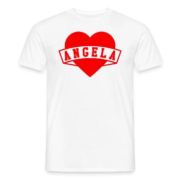 Angela Herzen - Men's T-Shirt - white - Front - AI Model Male 178 dark (178cm)