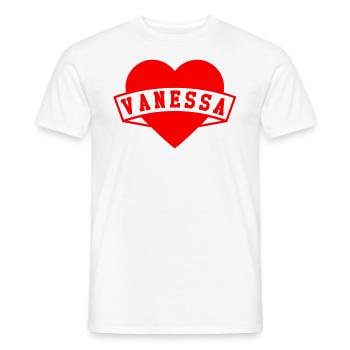 Vanessa Hearts - Men's T-Shirt - white - Front - AI Model Male 178 dark (178cm)