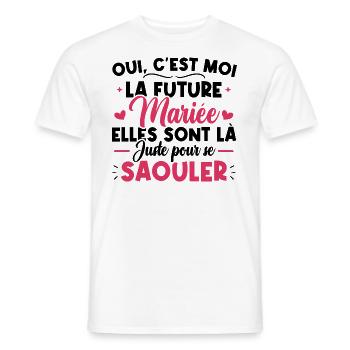 Oui, c'est moi la future mariée - T-shirt homme - blanc - Devant - AI Model Male 178 dark (178cm)