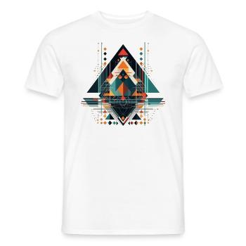 Cooles geometrisches ethno Motiv - Männer T-Shirt - Weiß - Vorne - AI Model Male 178 dark (178cm)
