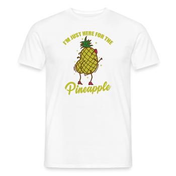 Je suis juste ici pour le fruit de l’ananas - T-shirt homme - blanc - Devant - AI Model Male 178 dark (178cm)