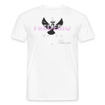 Frédéric rose blanc et BTC, étymo d'origine German - T-shirt homme - blanc - Devant - AI Model Male 178 dark (178cm)