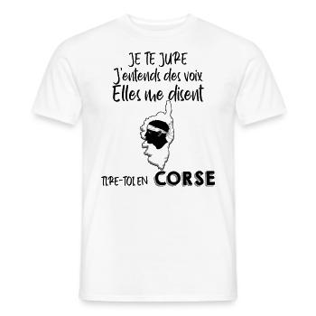 les Voix De Mon pays La Corse - T-shirt homme - blanc - Devant - AI Model Male 178 dark (178cm)