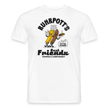 Ruhrpott Motiv - Pommes & Currywurst, Funny - Männer T-Shirt - Weiß - Vorne - AI Model Male 178 dark (178cm)