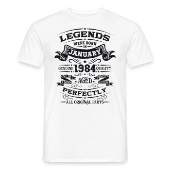 40th birthday Legendary since January Born in 1984 - Men's T-Shirt - white - Front - AI Model Male 178 dark (178cm)