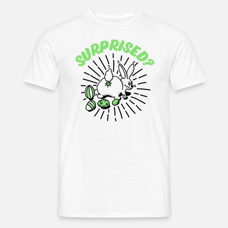 Osterhase mit Eiern - Männer T-Shirt - Weiß