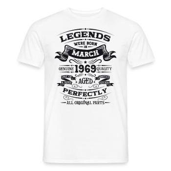 55e anniversaire Homme Legend March Né en 1969 - T-shirt homme - blanc - Devant - AI Model Male 178 dark (178cm)