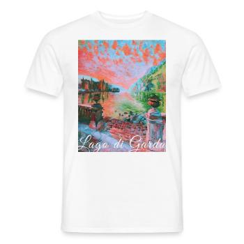 Lago di garda,Lake Garda,lake,landscape - Men's T-Shirt - white - Front - AI Model Male 178 dark (178cm)