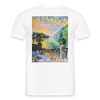 Lago di garda,Lake Garda,lake,landscape - Men's T-Shirt - white - Front - AI Model Male 178 dark (178cm)