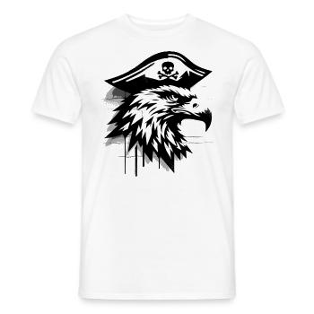 Tête d’aigle pirate boucanier graffiti street art - T-shirt homme - blanc - Devant - AI Model Male 178 dark (178cm)