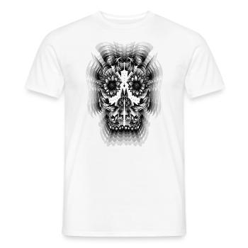 Optische Täuschung, Totenkopf mit Blumen - Männer T-Shirt - Weiß - Vorne - AI Model Male 178 dark (178cm)