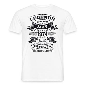 Légende Mai 1974 Millésime 1974 Anniversaire 1974 - T-shirt homme - blanc - Devant - AI Model Male 178 dark (178cm)
