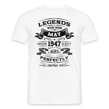 Légende Mai 1947 Né en 1947 Anniversaire 1947 - T-shirt homme - blanc - Devant - AI Model Male 178 dark (178cm)