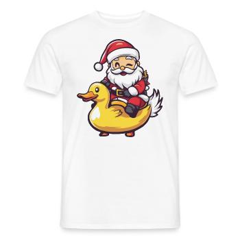 Ente Weihnachtsmann Cartoon - Männer T-Shirt - Weiß - Vorne - AI Model Male 178 dark (178cm)