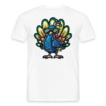 Pfau Vogel Cool Comic - Männer T-Shirt - Weiß - Vorne - AI Model Male 178 dark (178cm)