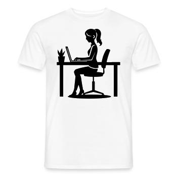 Woman Computer Job - Men's T-Shirt - white - Front - AI Model Male 178 dark (178cm)